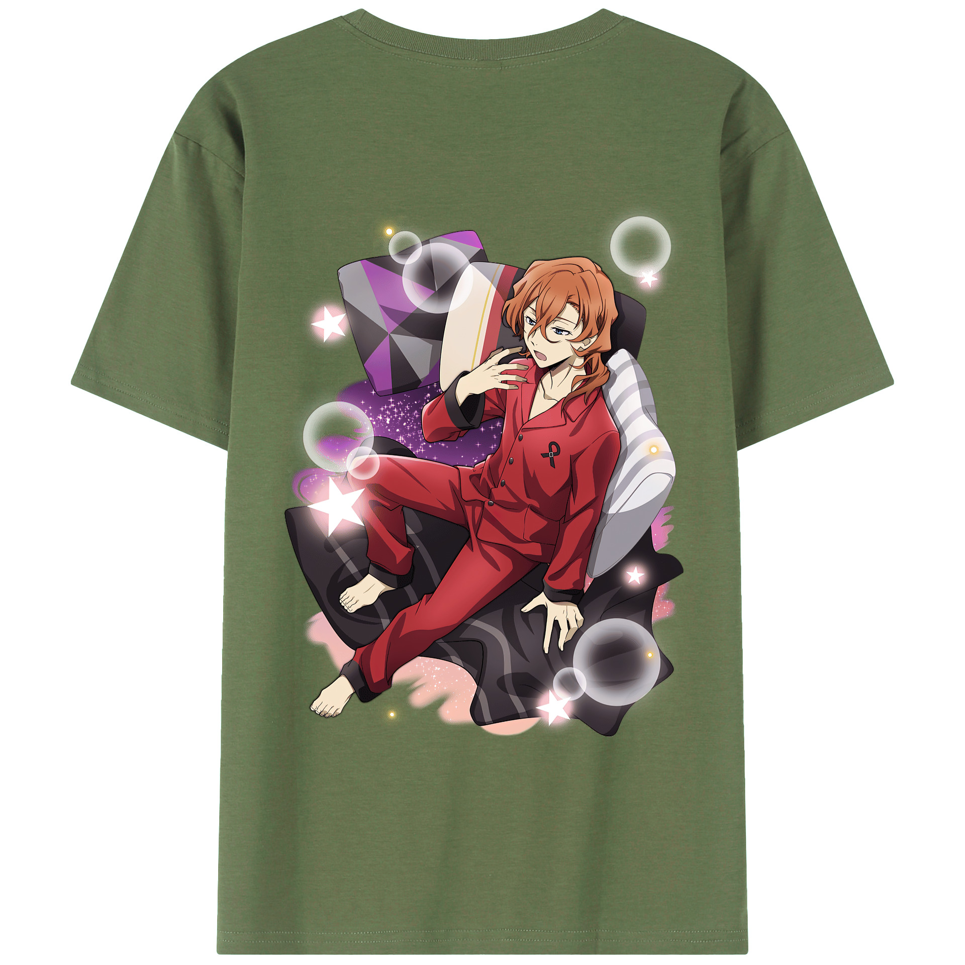 （画像用） 文豪ストレイドッグス Bungo Stray Dogs 綿100％ メンズ半袖Tシャツ（バックプリント） 通気性